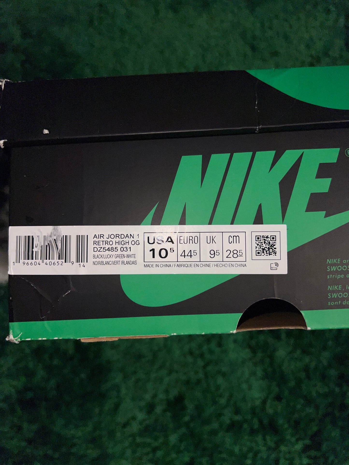Jordan 1 Retro High OG Lucky Green - Size 10.5