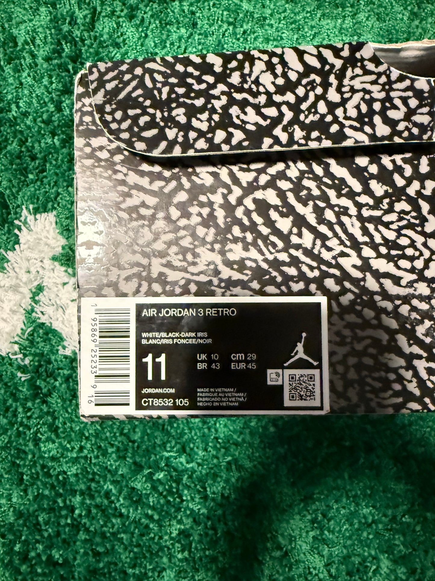 Jordan 3 Retro Dark Iris - Size 11